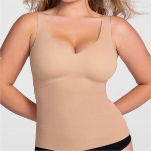 Honeylove Liftwear Long Tank Bra Large Nude Sand